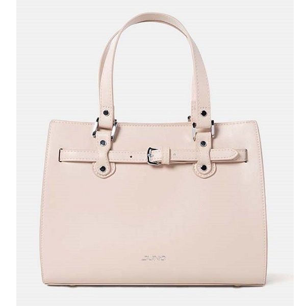 Túi Xách Trung Tote Trang Trí Belt Màu Kem Juno TXT207 (Store 1001)