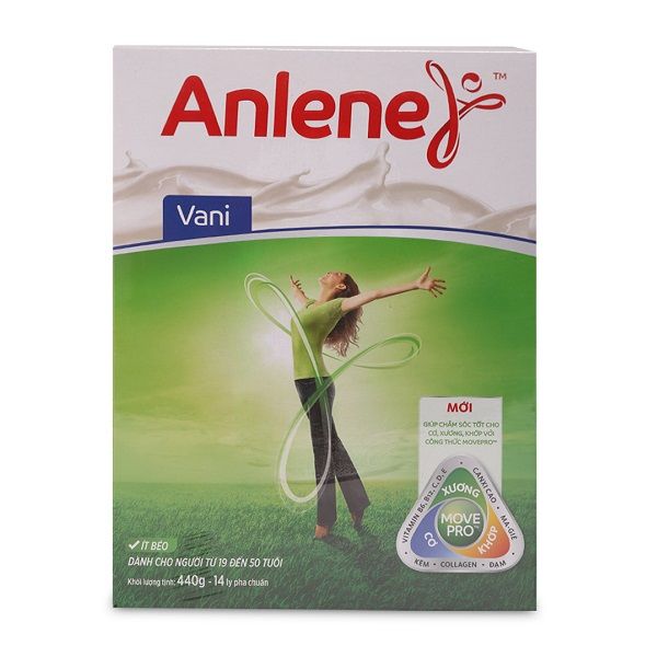 Sữa Anlene MovePro Hương Vani Dành Cho Người Trên 19 Tuổi Hộp Giấy 440g