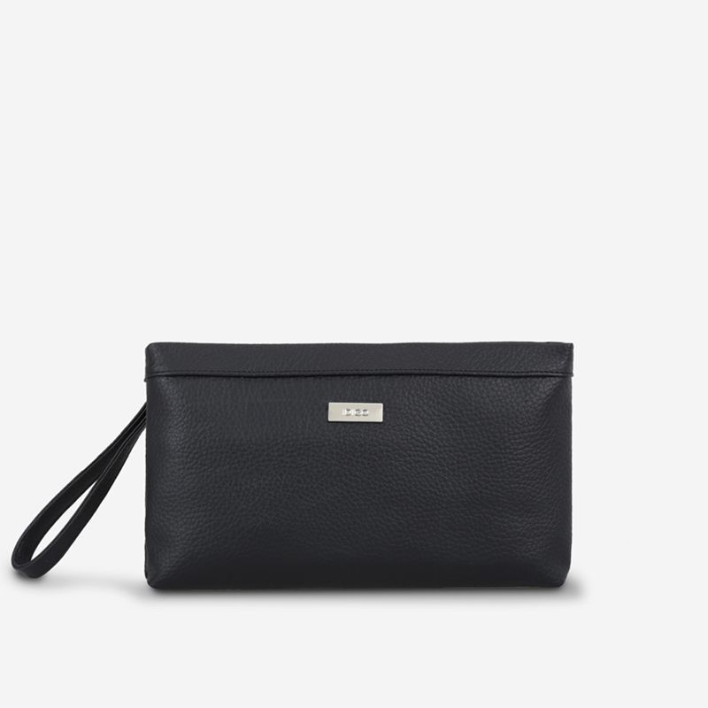 Túi Clutch Cầm Tay Nam Nữ Phom Chữ Nhật IDIGO UB2-3363-322 Đen (Store 1001)