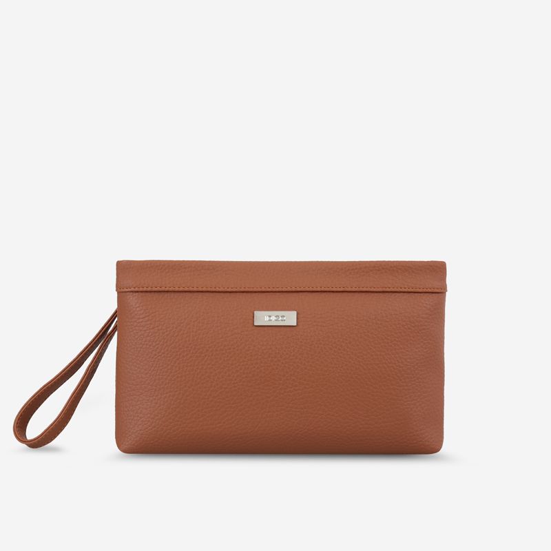 Túi Clutch Cầm Tay Nam Nữ Phom Chữ Nhật IDIGO UB2-3363-493 Bò Vàng (Store 1001)