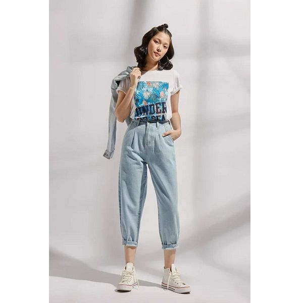 Áo Thun Nữ Màu Xanh Dương Couple TX 4088