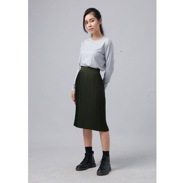 Áo Thun Nữ Tay Dài BTT Màu Xám Preppy 0920