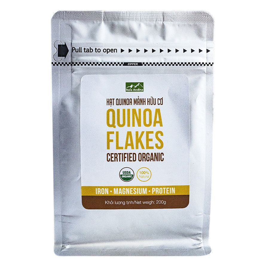 Hat Quinoa Hữu Cơ Dạng Mảnh 200g