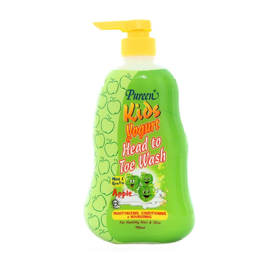 Sữa Tắm Gội Toàn Thân Trẻ Em Pureen 750ml - Tinh Chất Sữa Chua & Táo