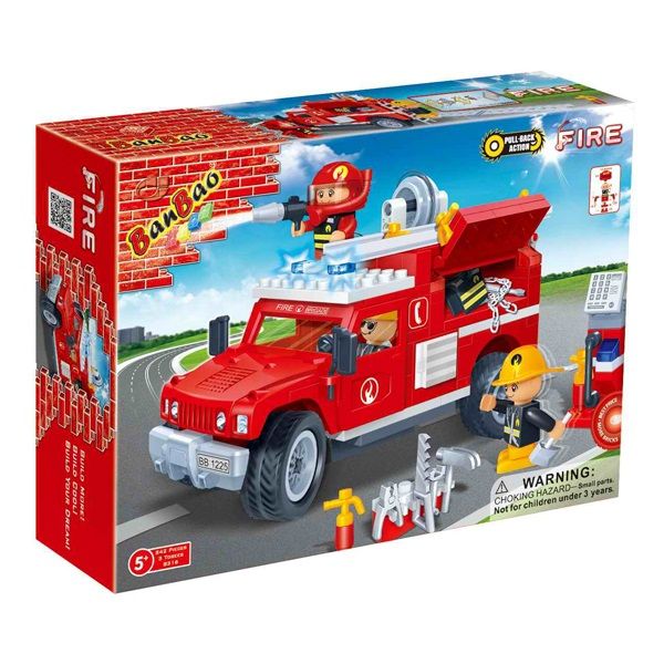 Bộ Lắp Ráp Biệt Đội Cứu Hỏa Mặt Đất - Xe Cơ Động Banbao 8316