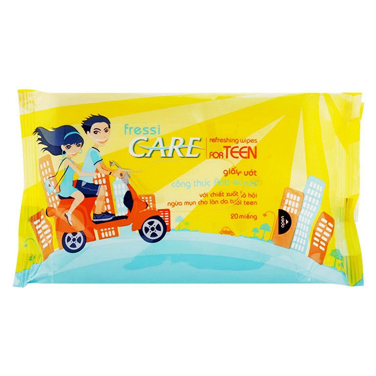 Khăn Uớt Fressi Care For Teen - Gói 20 Tờ