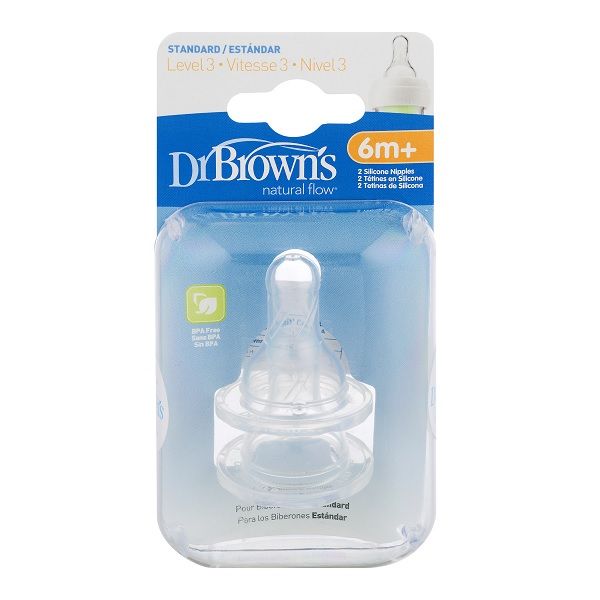 Bộ 2 Ti Dr Brown’s Loại Cổ Thường Số 3, 6-9M