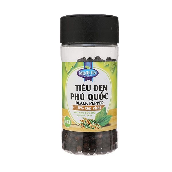 Tiêu Đen Phú Quốc Nguyên Hạt Minh Hà - Lọ 50g