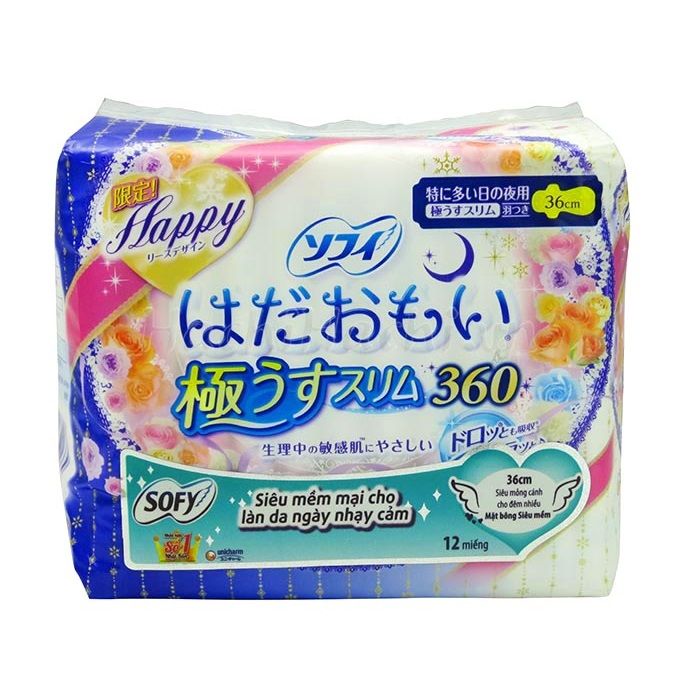 Băng Vệ Sinh Sofy Skin Comfort 36Cm Cánh 12M