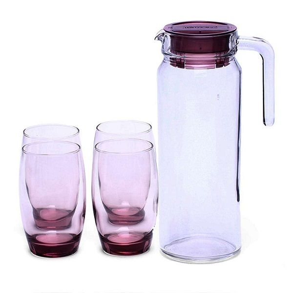 Bộ Bình Ly Thủy Tinh Luminarc 5 Món Rotterdam Ice Pink