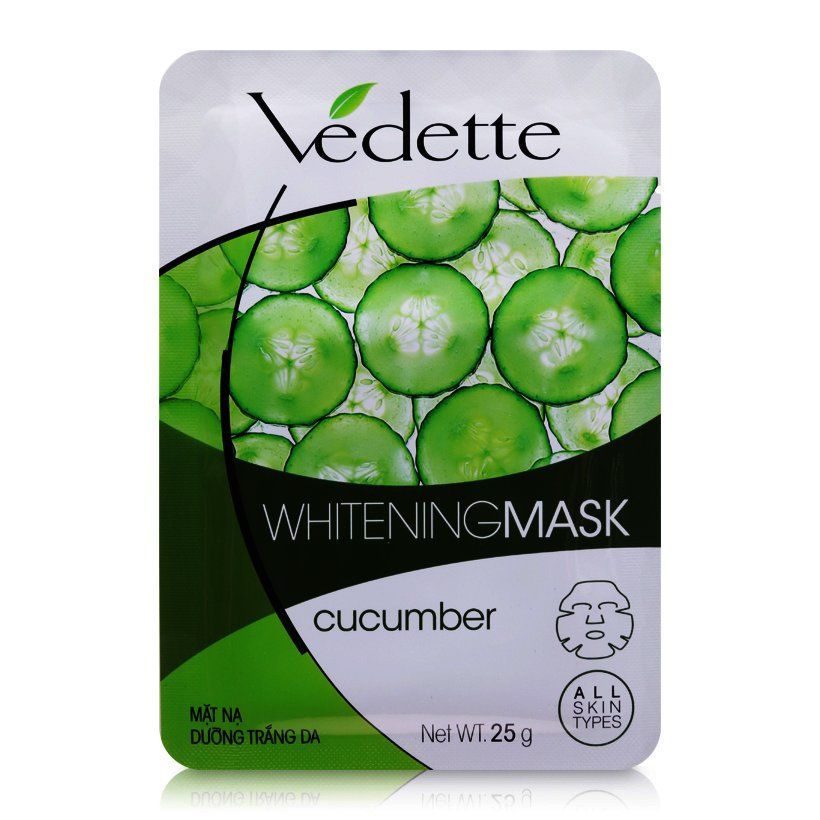 Mặt Nạ Giấy Dưỡng Trắng Da Vedette 25g - Dưa Leo