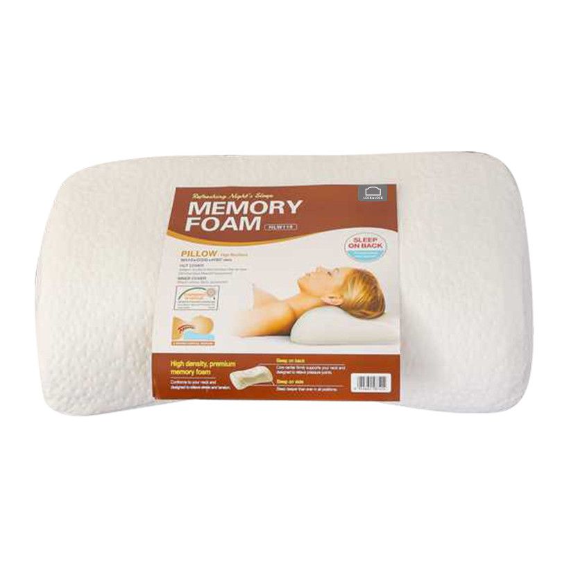 Gối Memory Foam Mềm Có Lõm HLW115 51 x 32 x 10,7 cm - Trắng
