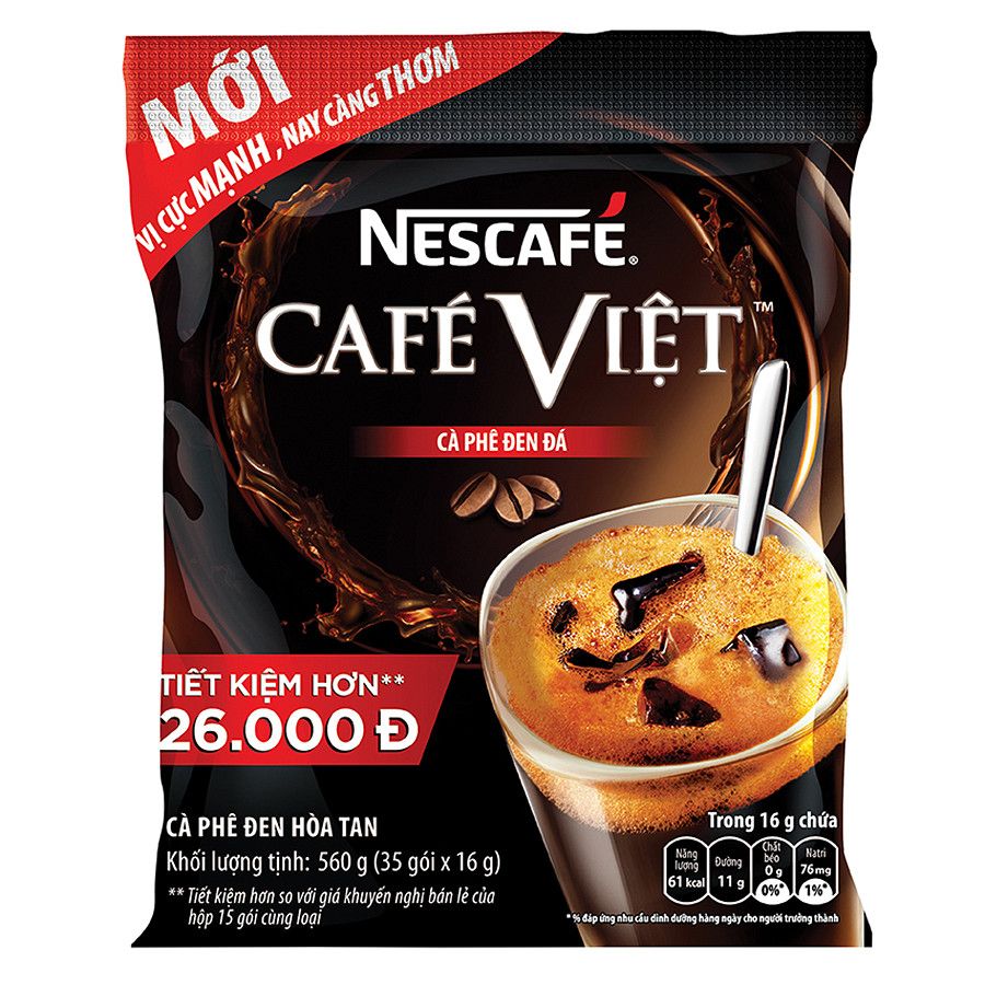 Cà Phê Đen Hòa Tan NesCafe Việt (35 Gói x 16g)
