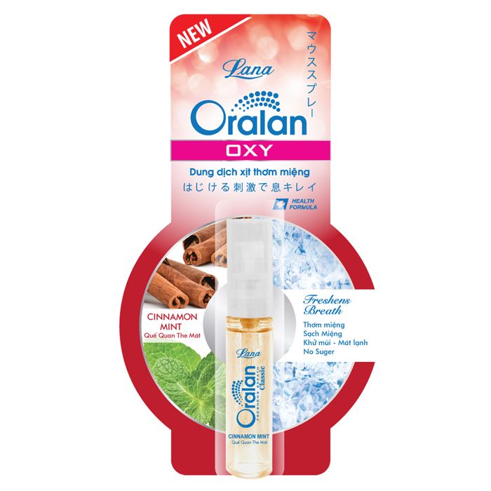 Xịt Thơm Miệng Oralan Oxy Quế Quan The Mát 8ml