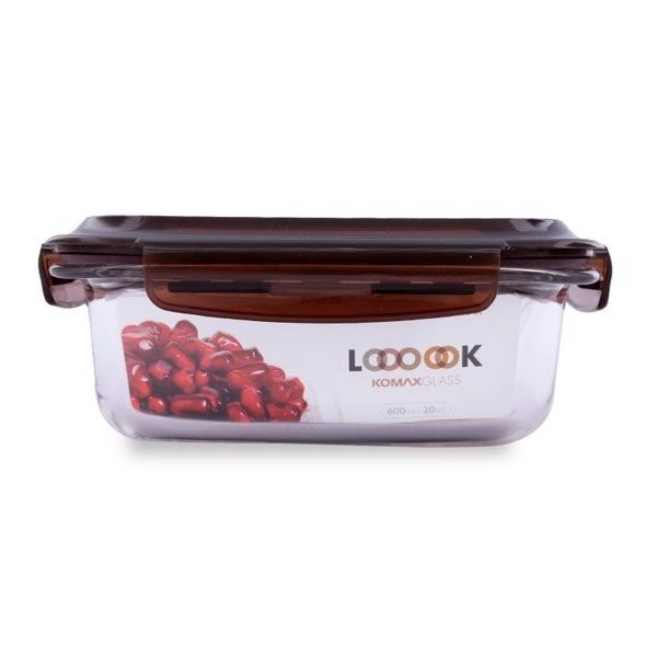 Hộp Thủy Tinh Chữ Nhật Chịu Lực Komax GlassLook 59075 - 600ml