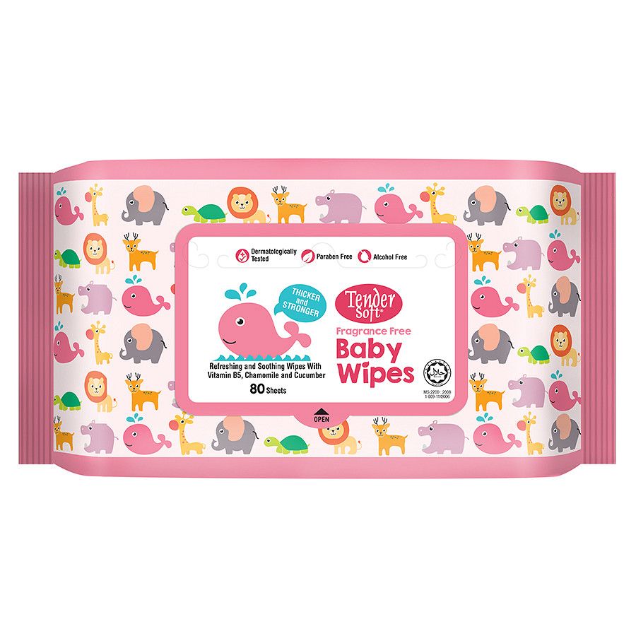 Khăn Ướt Tendersoft FF Baby Wipes 80 Tờ (Hồng)