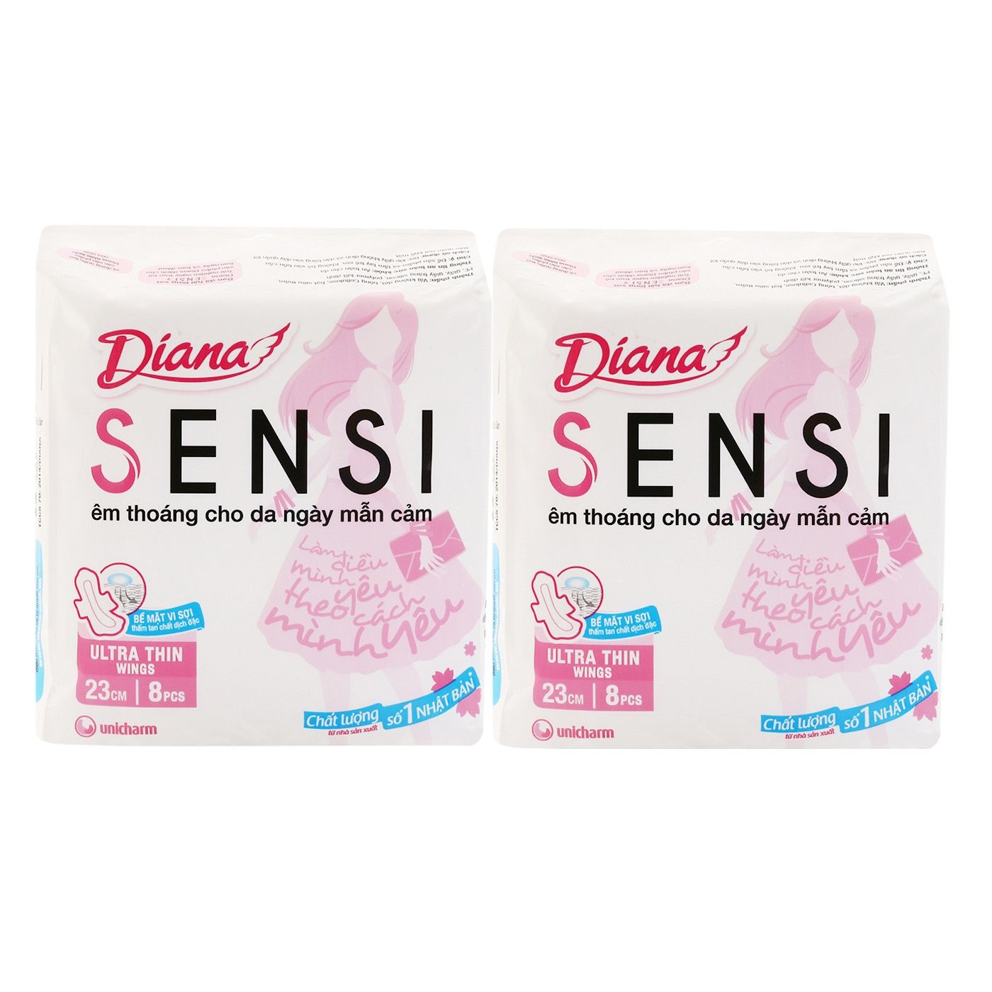 Lô 2 Băng Vệ Sinh Diana Sensi Siêu Mỏng Cánh 8 Miếng