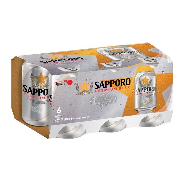 Lốc 6 Bia Sapporo Premium 330ml