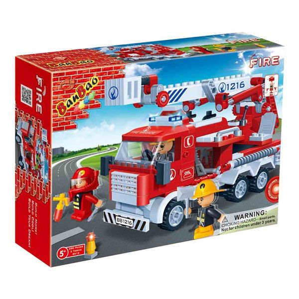 Bộ Lắp Ráp Biệt Đội Cứu Hỏa Mặt Đất - Xe Thang Banbao 8313