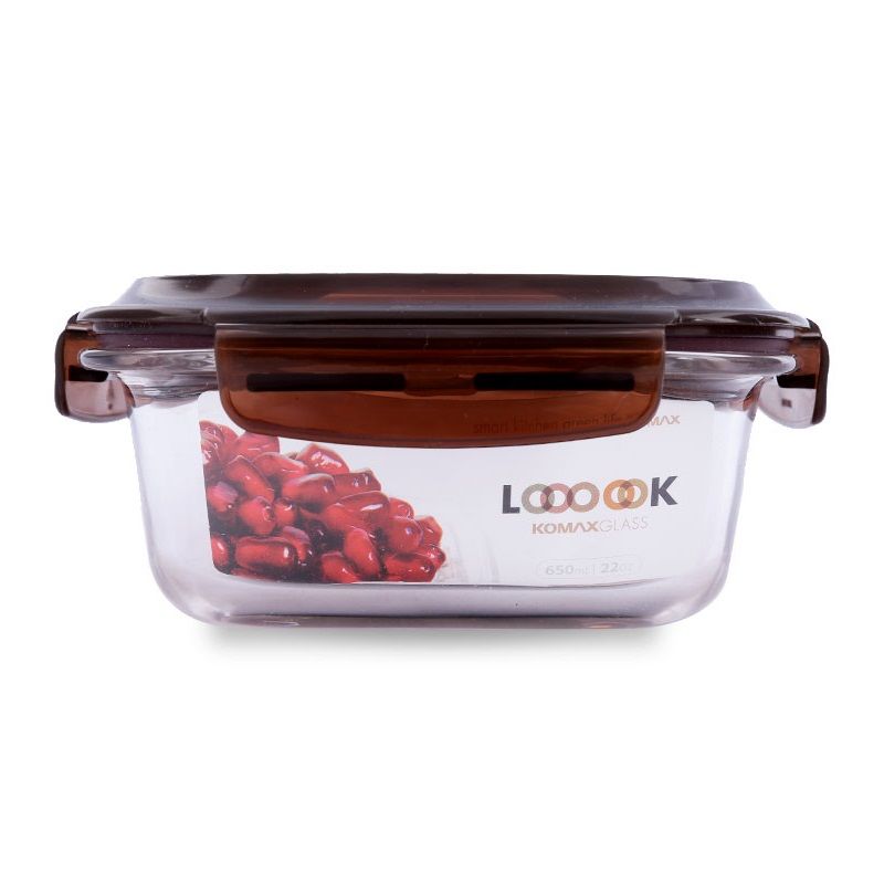 Hộp Thủy Tinh Vuông Chịu Lực Komax GlassLook 59072 - 650ml