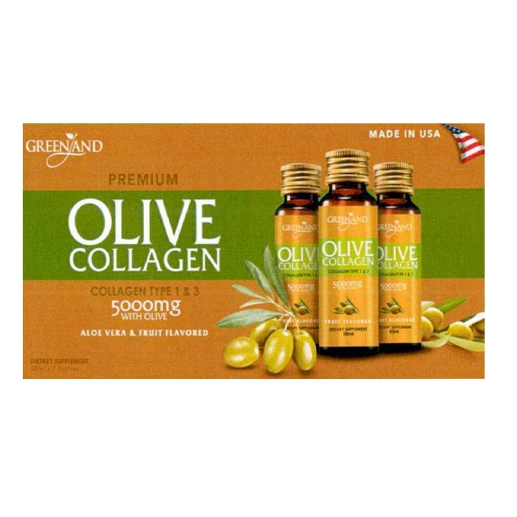 GREENLAND COLLAGEN OLIVE TYPE 1&3 - Hộp 7 lọ x 50ml