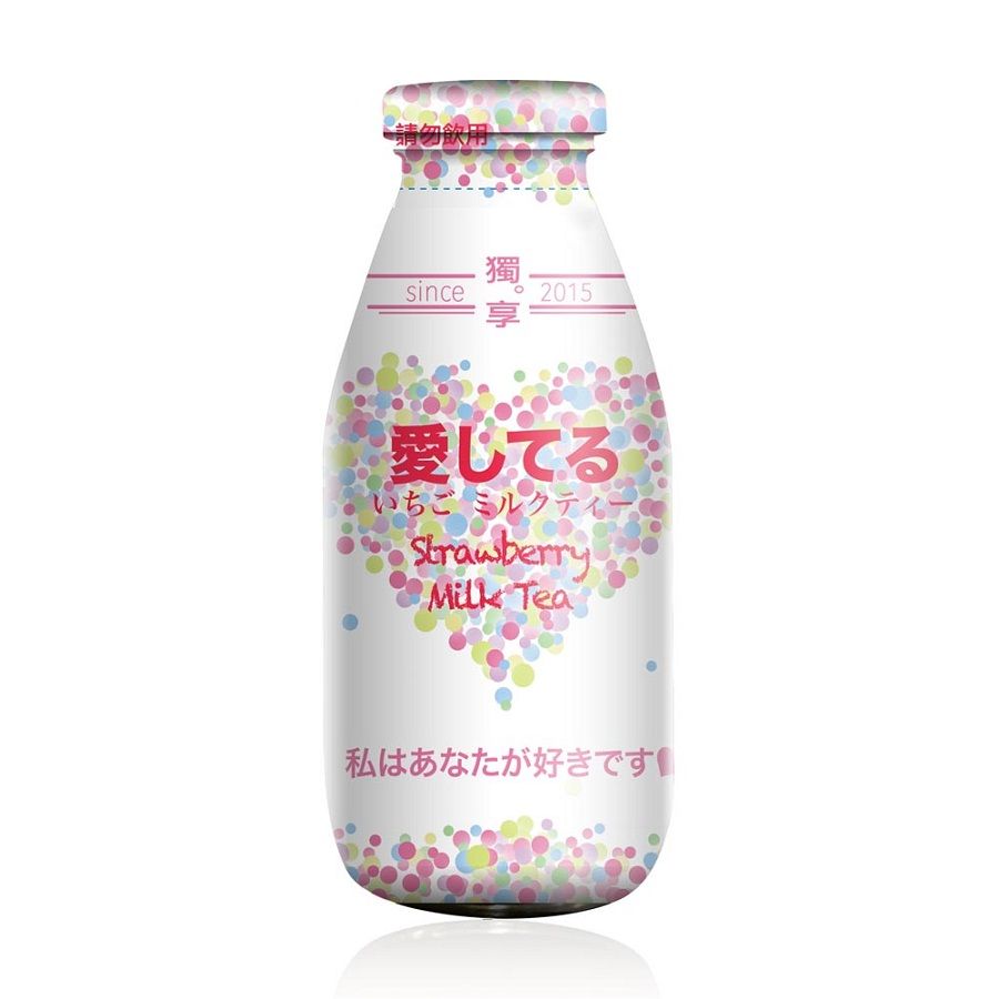 Trà Sữa Đài Loan Vị Dâu Tây Strawberry Milk Tea - Chai 290ml