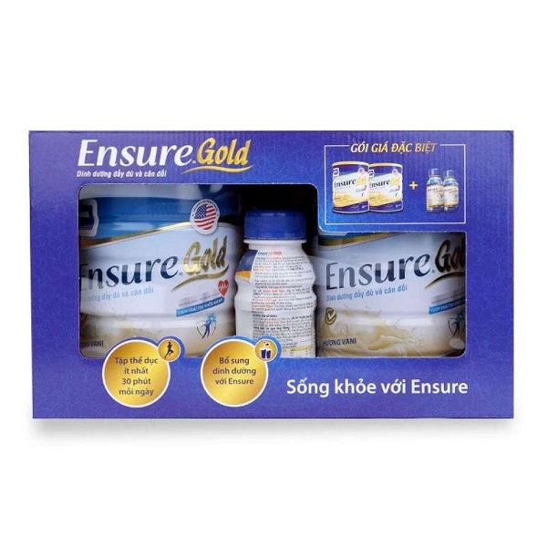 Hộp Quà Ensure Gold 2 Sữa Bột Ensure Gold (850g) + 2 Chai Sữa Nước Ensure Vigor (237ml)