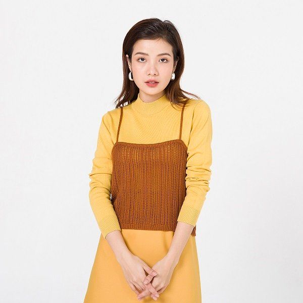 Áo Len Hai Dây Vien Tran Màu Nâu