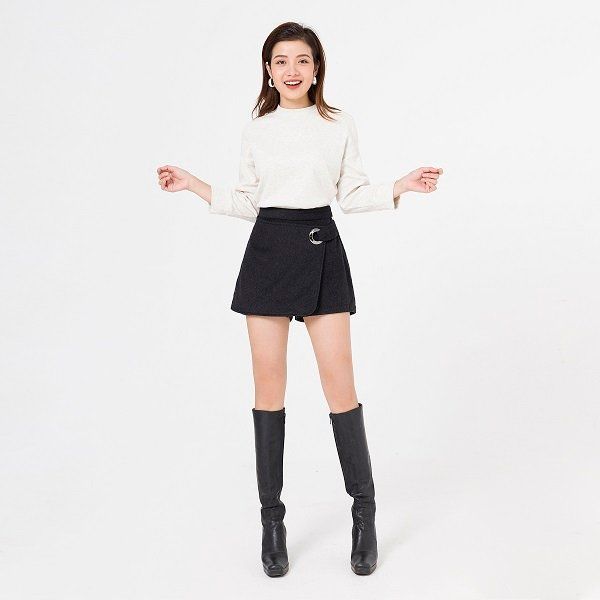 Quần Short Dạ Vien Tran Màu Ghi