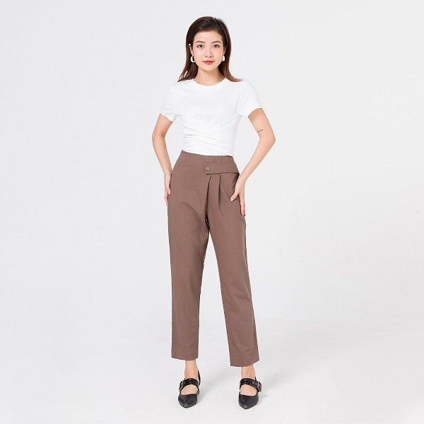 Quần Ly Bung Cá Lệch Vien Tran Màu Nâu 05