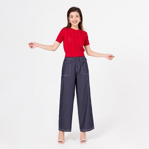 Quần Đứng Túi Ốp Vien Tran Màu Xanh Than