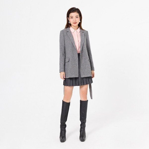 Áo Vest Suông Vien Tran Màu Ghi GBT004