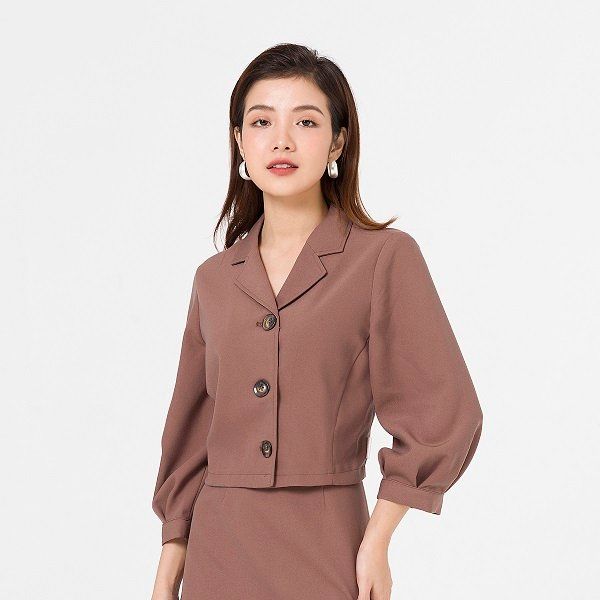 Áo Vest Lửng Vien Tran Màu Nâu GBQ008