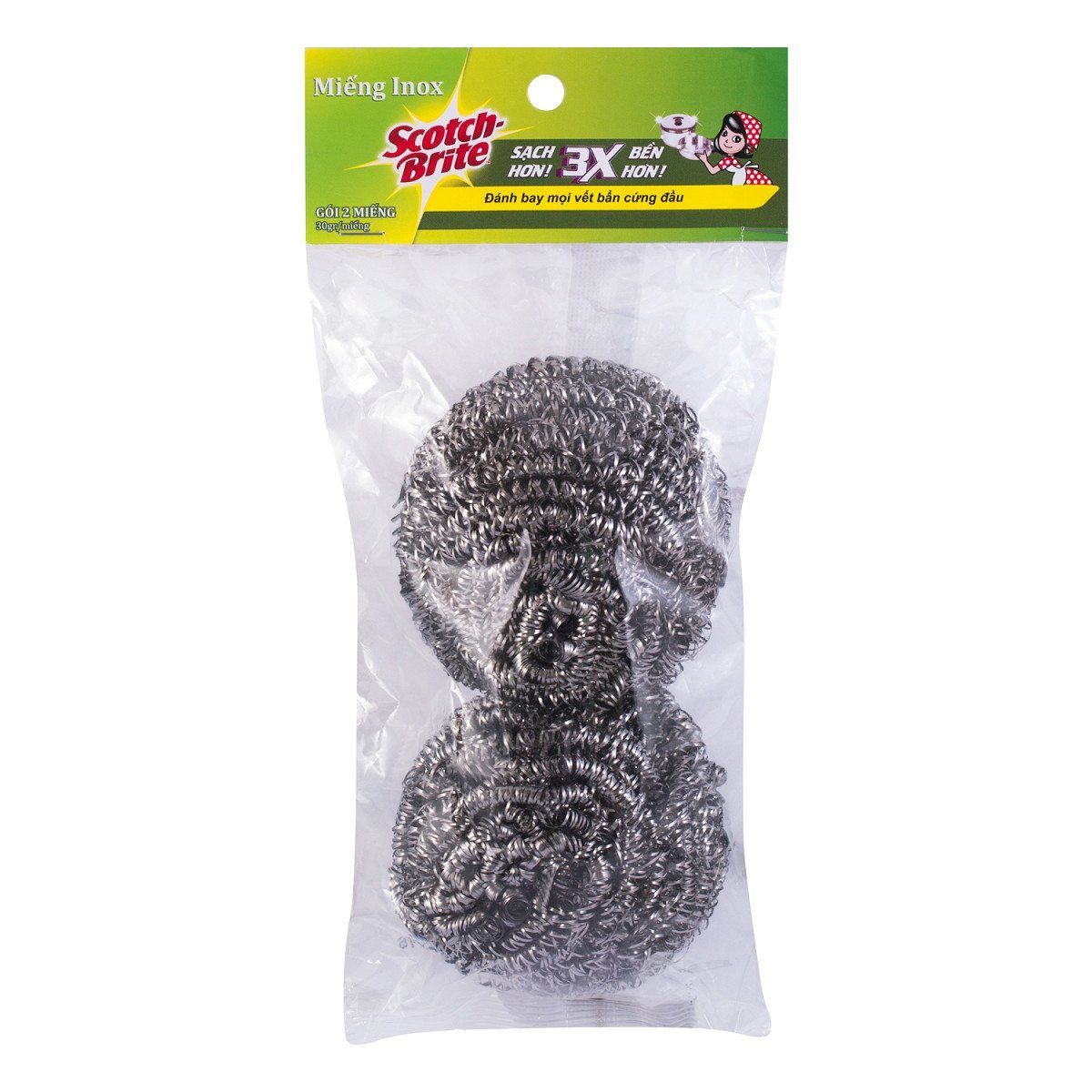 Miếng Cọ Rửa Inox 30g (2 Miếng)