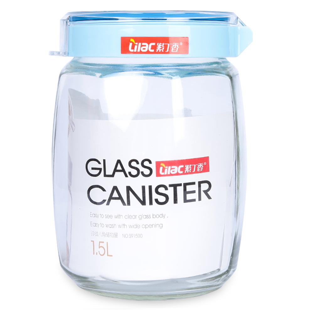 Hũ Thủy Tinh Bát Giác Lilac 1.5L-S91500