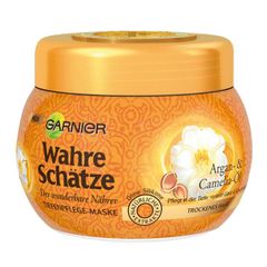 GARNIER Wahre Schatze Argan & Camelia Maske - Mặt nạ Ủ từ dầu Argan & Hoa trà phục hồi tóc khô, 300ml