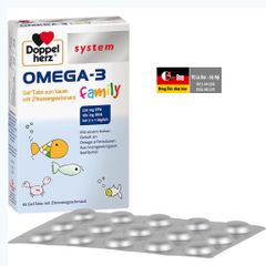 OMEGA 3 DHA và EPA - Viên nhai bổ sung Omega 3 Family Doppelherz System, Hộp 60 viên