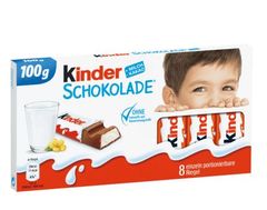 SCHOKOLADE KINDER - Kẹo socola nhân kem sữa ngọt thơm (60% sữa) - Hộp 100g (8 thanh x 12,5g)