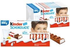 SCHOKOLADE KINDER - Kẹo socola nhân kem sữa ngọt thơm (60% sữa) - Hộp 100g (8 thanh x 12,5g)