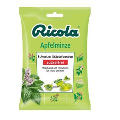 RICOLA Apple Mint - Kẹo ngậm ho thảo dược Táo Bạc Hà, gói 75g