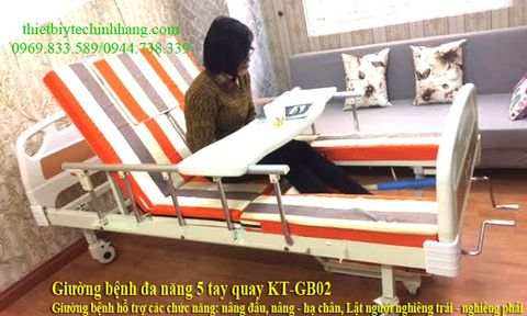  GIƯỜNG BỆNH 5 TAY QUAY ĐA CHỨC NĂNG KT-GB02 