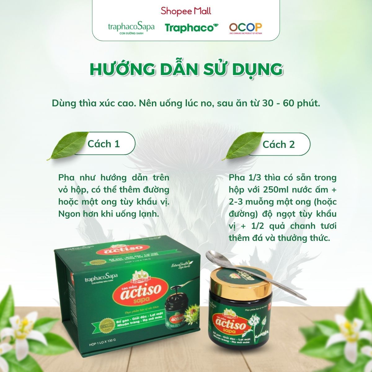 Cao Mềm Atiso Sapa TRAPHACOSAPA Loại Đậm Đặc Actiso OCOP 5 Sao Hỗ Trợ Gan Giảm Nám Dị Ứng 130gr