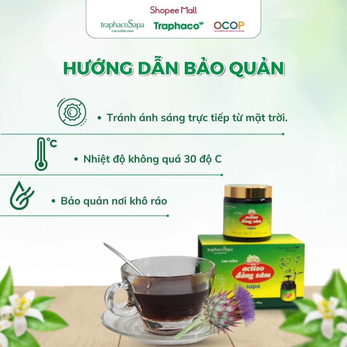 Cao Mềm Atiso Đảng Sâm Sapa TRAPHACOSAPA Loại Đậm Đặc Actiso Chống Lão Hoá Thanh Lọc Gan 130gr