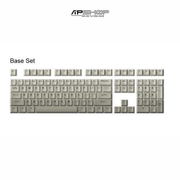 Keycap AKKO Warm Gray PBT Double-Shot | Cherry profile | 132 nút | Chính hãng