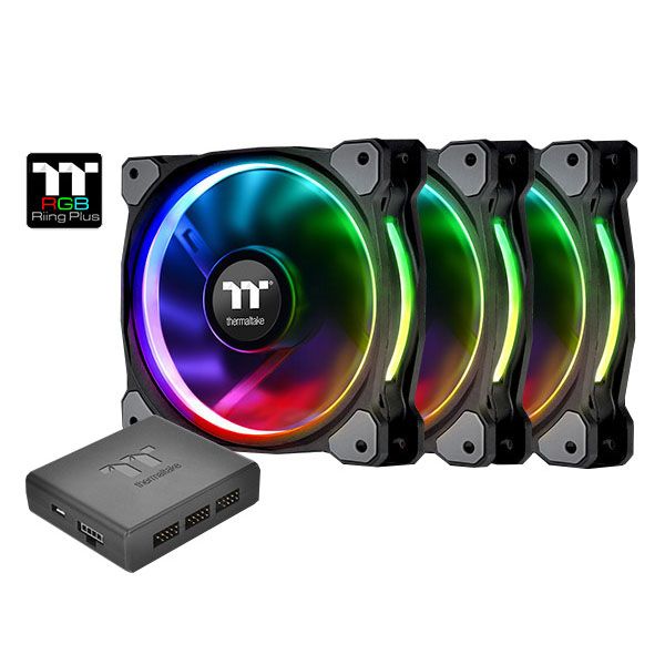 Fan Thermaltake Riing Plus 12 RGB - Kit 3 Fan