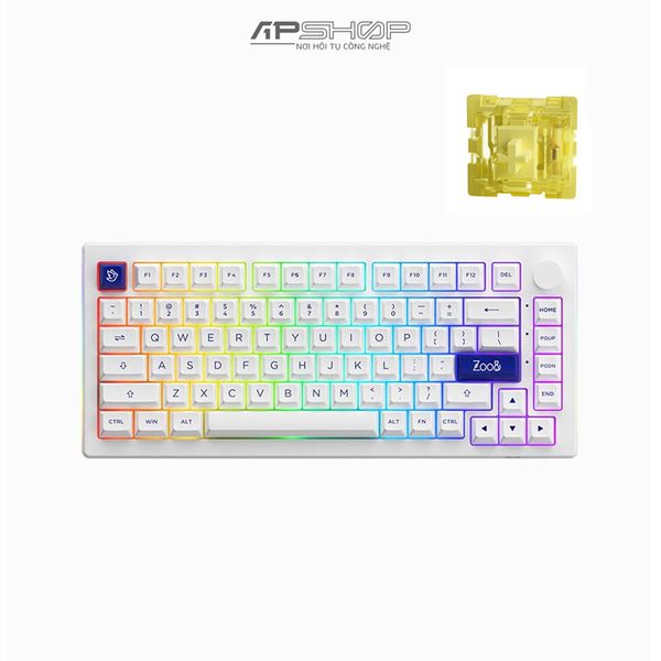 Bàn phím AKKO 5075B Plus Blue On White RGB 3 Mod | Hotswap 5 Pin | Chính hãng