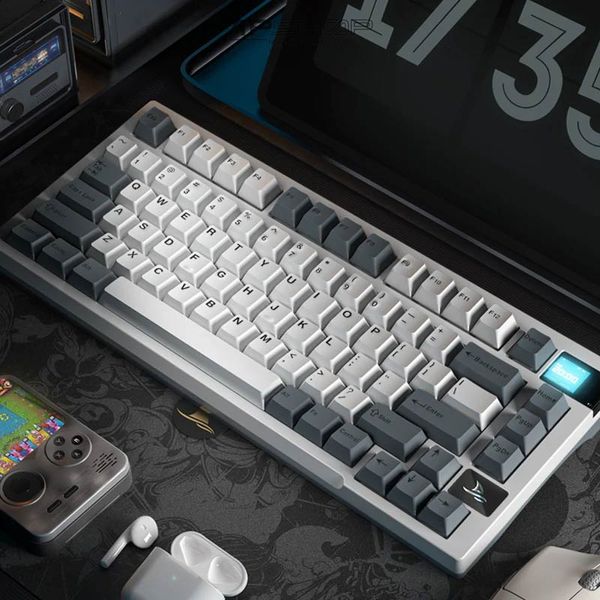 Bàn phím Darmoshark K8 White Grey RGB | Hotswap | 3 Mod | Chính hãng