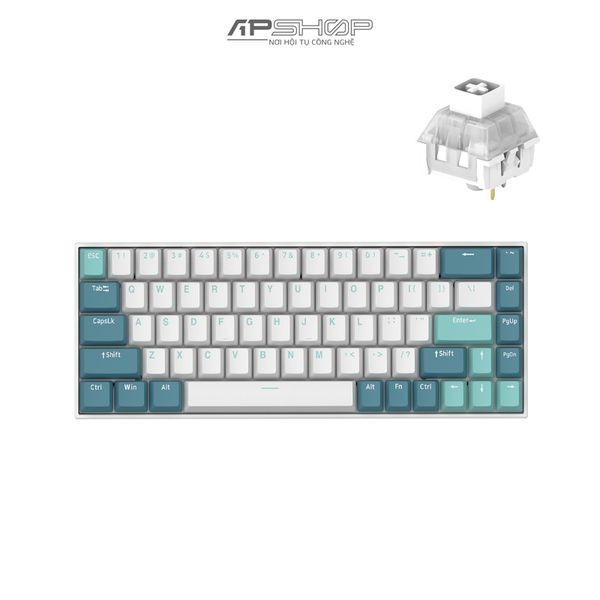 Bàn phím FL Esport F12 RGB Cool Mint Hotswap 3 Mod | Chính hãng