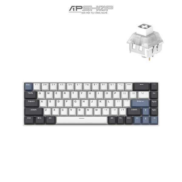 Bàn phím FL Esport F12 RGB White and Black Hotswap 3 Mod | Chính hãng