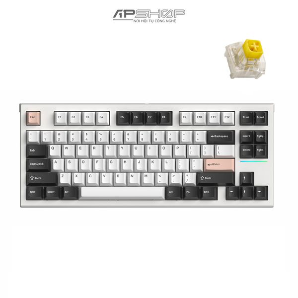 Bàn phím FL Esport FL750 CPM White Olivia RGB 3 Mod Hotswap | Chính hãng